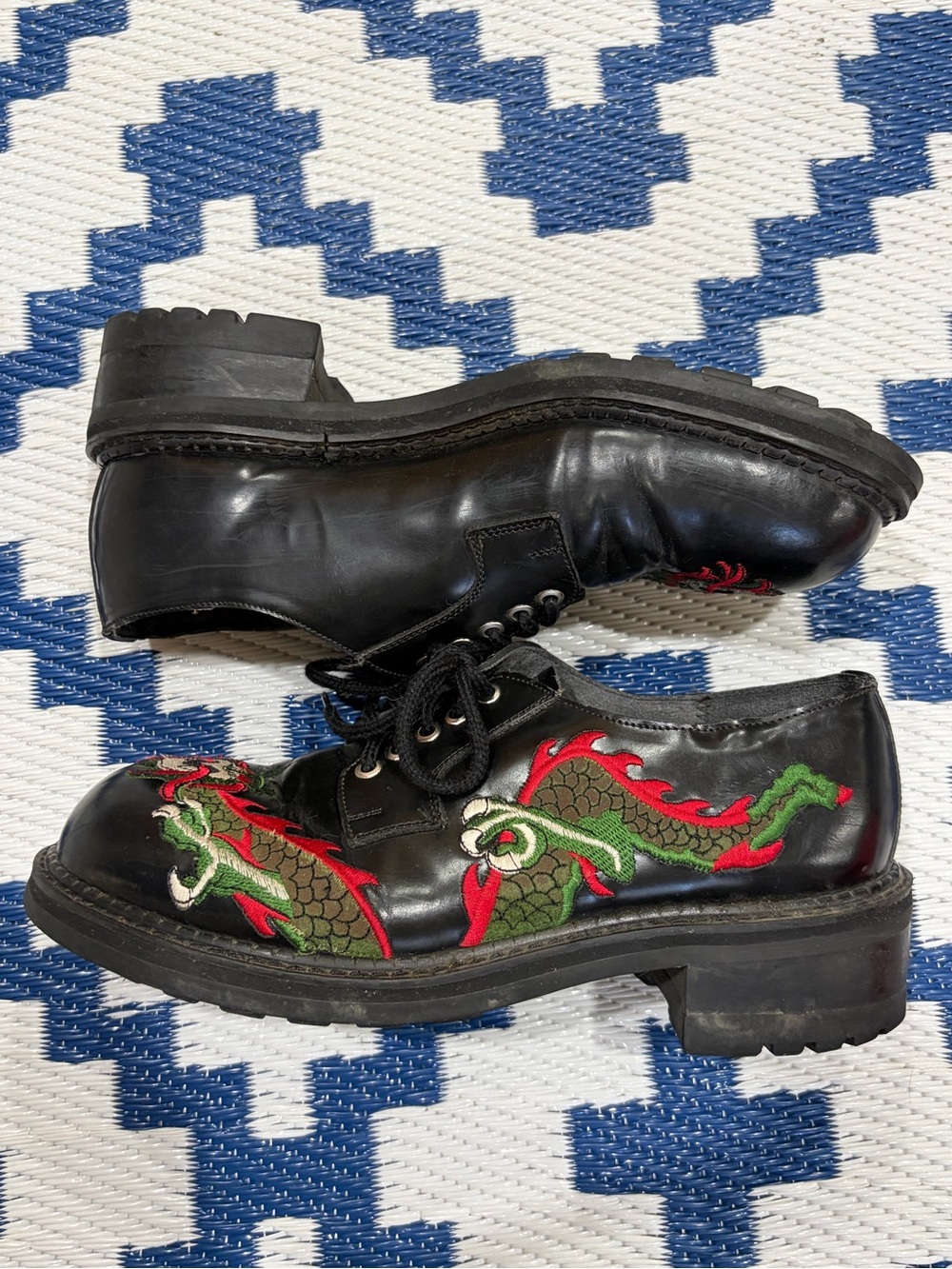 T.U.K Leather Derby Dragon Shoes Black Men’s 9